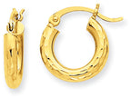 FJC Finejewelers 10k Bright-cut 3mm Round Hoop Earrings