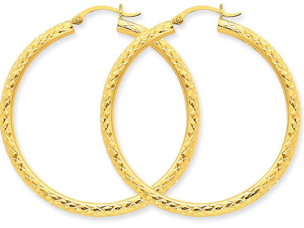 FJC Finejewelers 10k Bright-cut 3mm Round Hoop Earrings