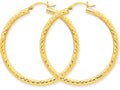 FJC Finejewelers 10k Bright-cut 3mm Round Hoop Earrings