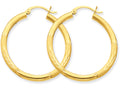 FJC Finejewelers 10k Satin and Bright-cut 3mm Round Hoop Earrings