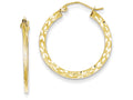 FJC Finejewelers 10k Bright Cut Hollow Hoop Earrings