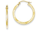FJC Finejewelers 10k Satin Bright Cut Hoop Earrings