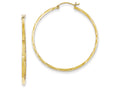 FJC Finejewelers 10k 1.5x40mm Bright Cut Hoop Earrings