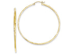 FJC Finejewelers 10k 1.5x50mm Bright Cut Hoop Earrings