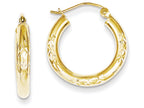 FJC Finejewelers 10k Bright Cut 3x20mm Hollow Tube Hoop Earrings