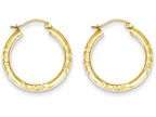 FJC Finejewelers 10k Bright Cut 3x25mm Hollow Tube Hoop Earrings