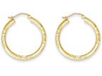 FJC Finejewelers 10k Bright Cut 3x30mm Hollow Tube Hoop Earrings