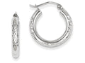FJC Finejewelers 10k White Gold Bright Cut 3mm Hoop Earrings