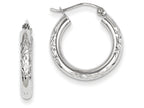 FJC Finejewelers 10k White Gold Bright Cut 3mm Hoop Earrings
