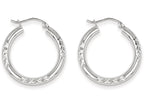 FJC Finejewelers 10k White Gold Bright Cut 3mm Hoop Earrings