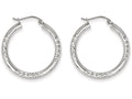FJC Finejewelers 10k White Gold Cut 3mm Hoop Earrings