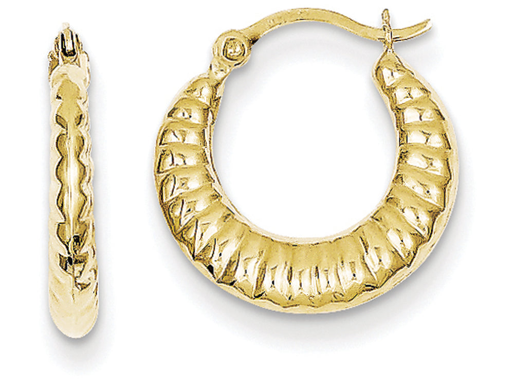 FJC Finejewelers 10k Scalloped Hollow Hoop Earrings