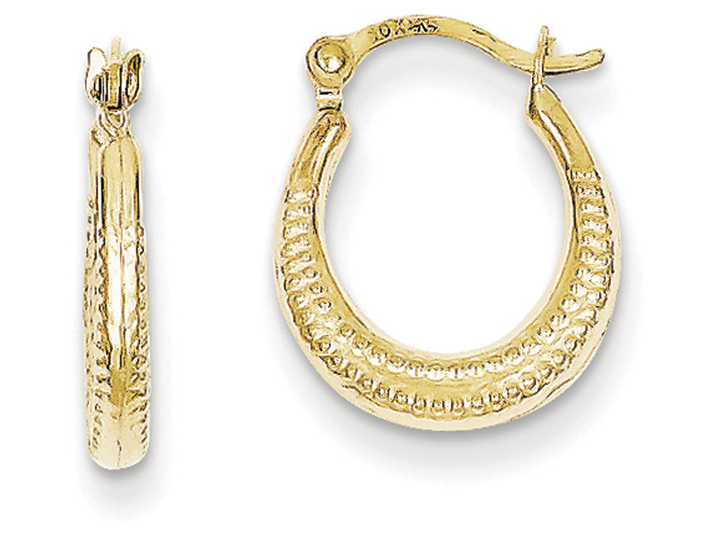 FJC Finejewelers 10k Scalloped Textured Hollow Hoop Earrings