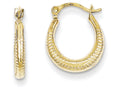 FJC Finejewelers 10k Scalloped Textured Hollow Hoop Earrings
