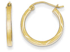 FJC Finejewelers 10k Satin Bright Cut 2x20mm Hoop Earrings