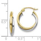 FJC Finejewelers 10k Yellow and White Gold Textured Twist Hoop Earrings