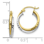 FJC Finejewelers 10k Yellow and White Gold Twist Hoop Earrings