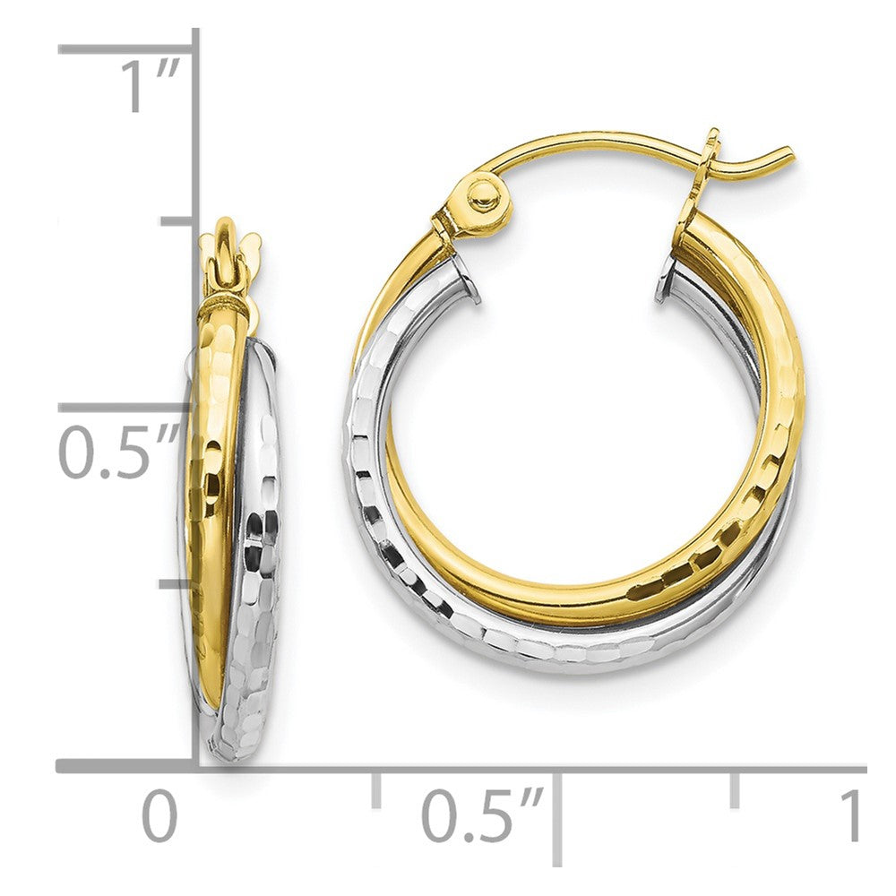 FJC Finejewelers 10k Yellow and White Gold Twist Hoop Earrings