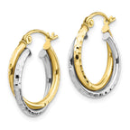 FJC Finejewelers 10k Yellow and White Gold Twist Hoop Earrings