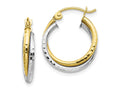 FJC Finejewelers 10k Yellow and White Gold Twist Hoop Earrings