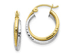 FJC Finejewelers 10k Yellow and White Gold Twist Hoop Earrings