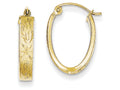 FJC Finejewelers 10k Brushed Bright Cut Oval Hoop Earrings