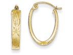 FJC Finejewelers 10k Brushed Bright Cut Oval Hoop Earrings