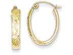 FJC Finejewelers 10k Bright Cut Oval Hoop Earrings