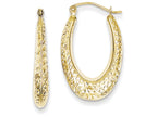 FJC Finejewelers 10k Textured Oval Hollow Hoop Earrings