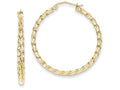 FJC Finejewelers 10k Twisted Bright Cut 35mm Hoop Earrings