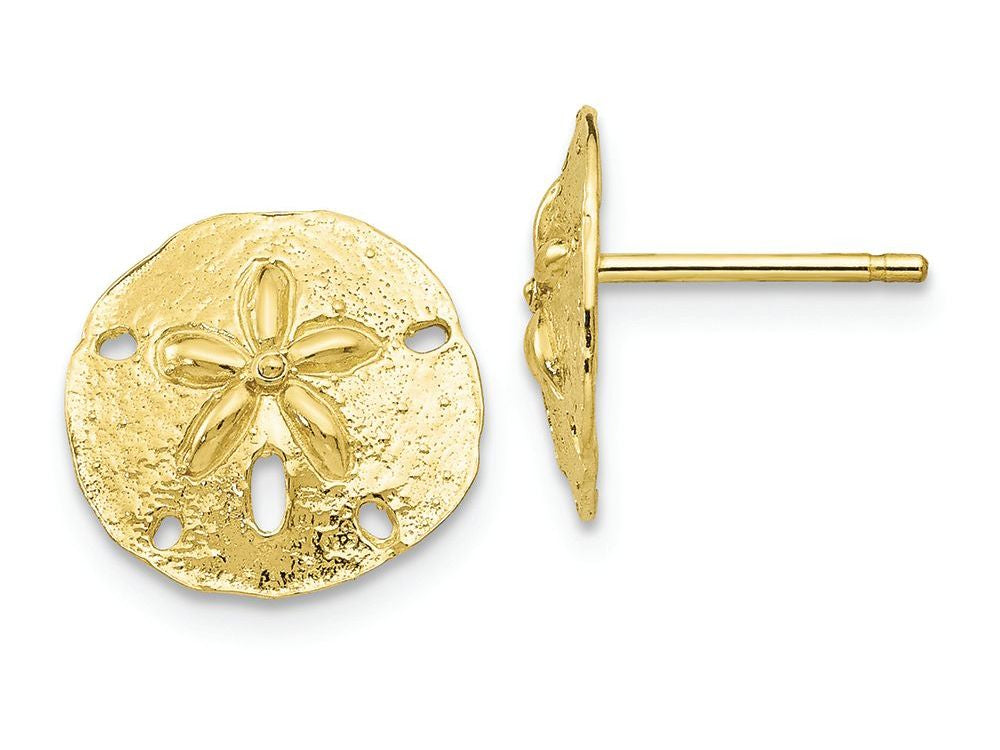 FJC Finejewelers 10k Yellow Gold Sand Dollar Post Earrings