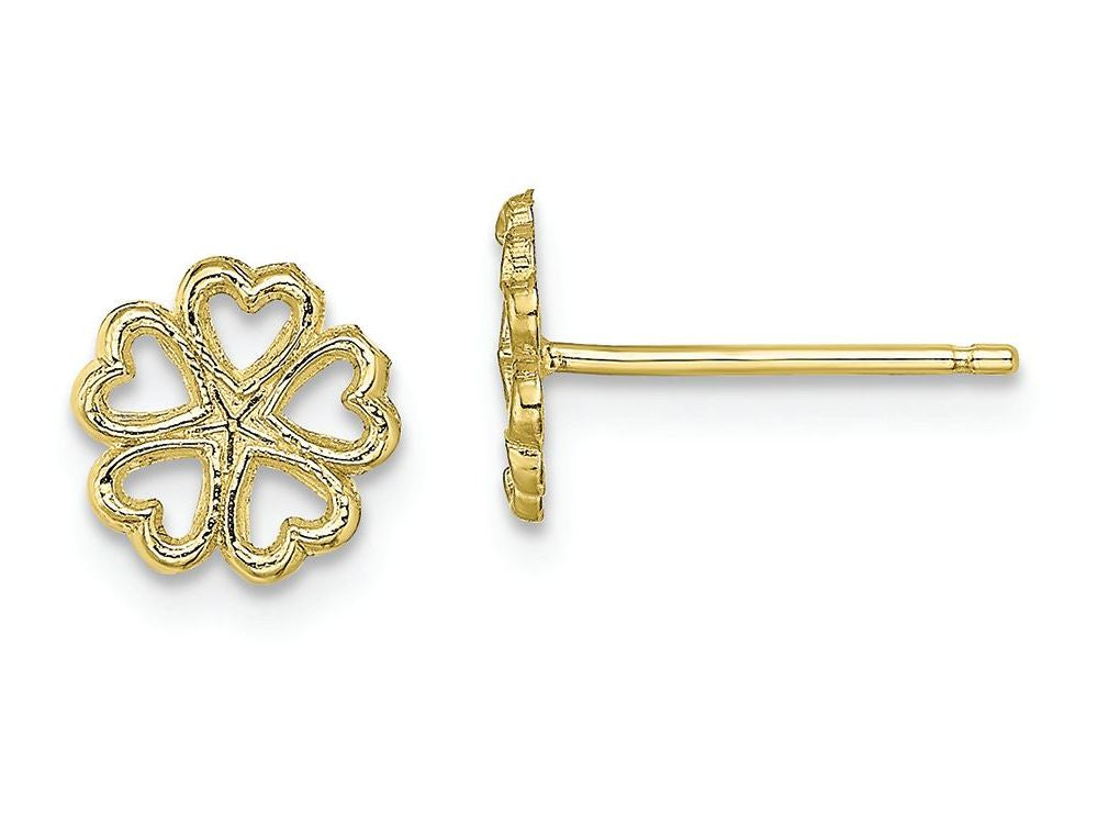 FJC Finejewelers 10k Yellow Gold Five Heart Circle Post Earrings