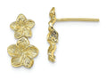 FJC Finejewelers 10k Yellow Gold Double Flower Drop Post Earrings Plumeria