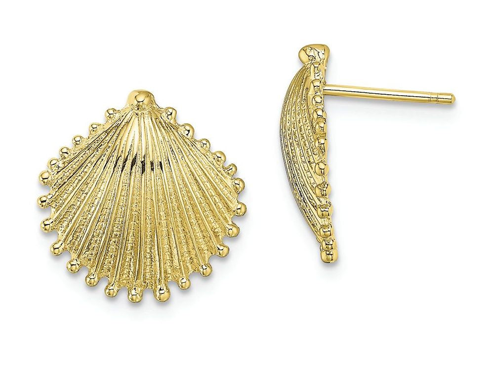 FJC Finejewelers 10k Yellow Gold Scallop Shell Post Earrings