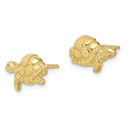 FJC Finejewelers 10k Yellow Gold Swimming Sea Turtle Post Earrings