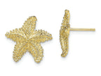 FJC Finejewelers 10k Yellow Gold Starfish with Beaded Texture Post Earrings