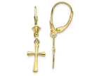 FJC Finejewelers 10k Yellow Gold Lever Back Cross Earrings
