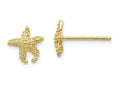 FJC Finejewelers 10k Yellow Gold Polished Textured Starfish Post Earrings
