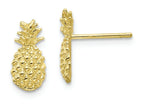 FJC Finejewelers 10k Yellow Gold Polished Textured Pineapple Post Earrings