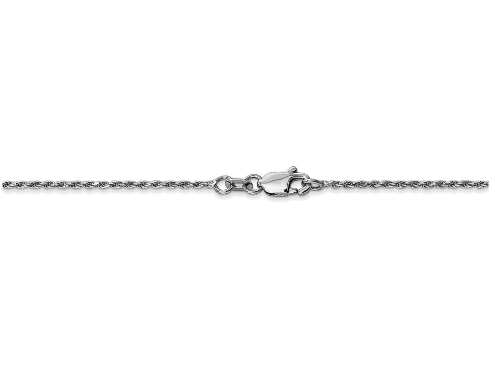 FJC Finejewelers 18 Inch 10k White Gold 1.2mm Machine Made bright-cut Rope Chain Necklace