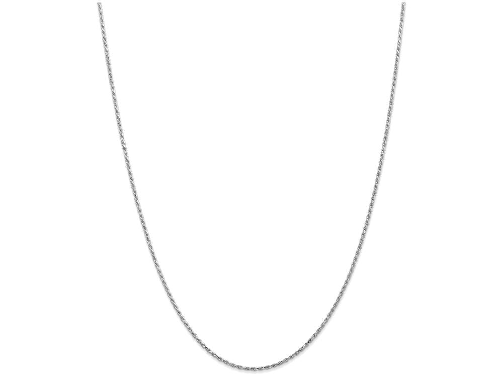 FJC Finejewelers 24 Inch 10k White Gold 1.5mm Machine Made bright-cut Rope Chain Necklace