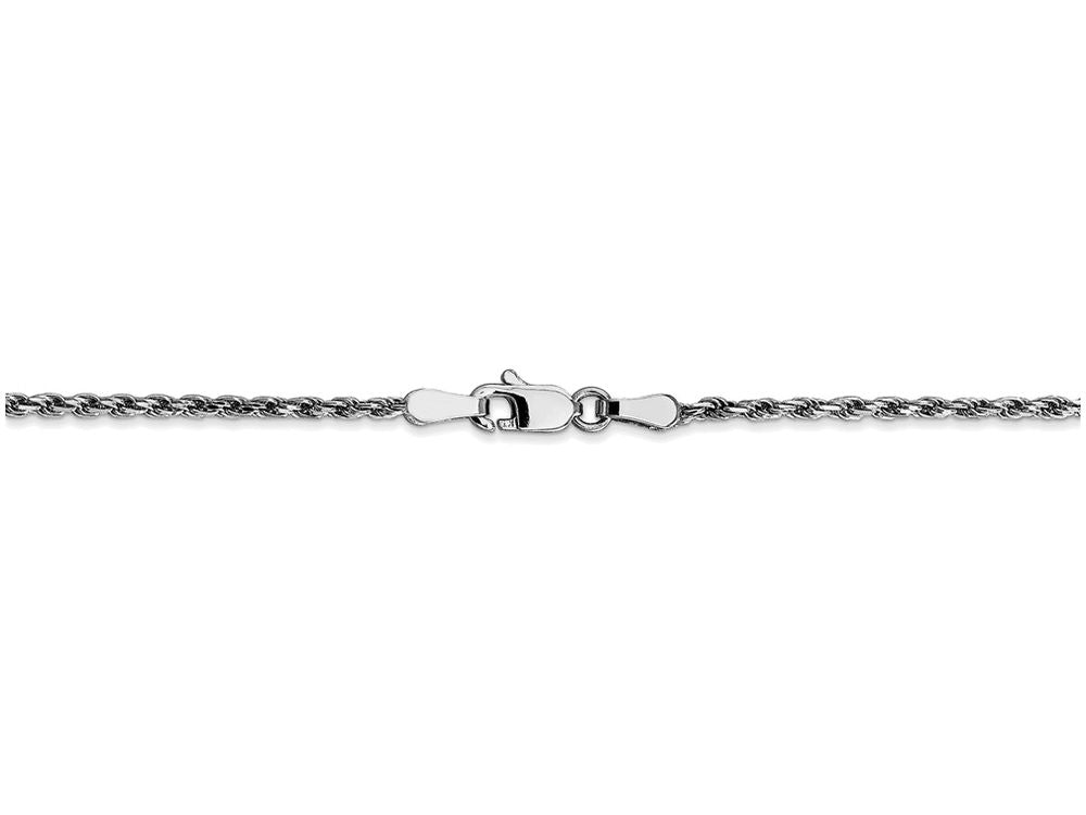 FJC Finejewelers 20 Inch 10k White Gold 1.5mm Machine Made bright-cut Rope Chain Necklace
