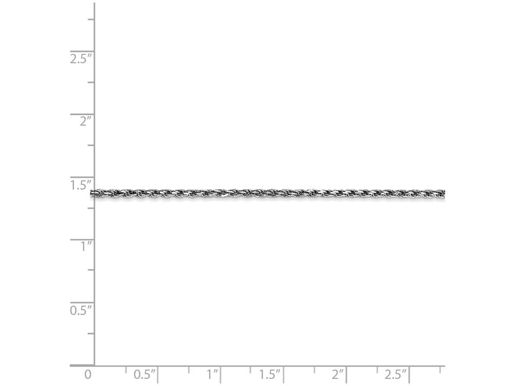 FJC Finejewelers 24 Inch 10k White Gold 1.5mm Machine Made bright-cut Rope Chain Necklace