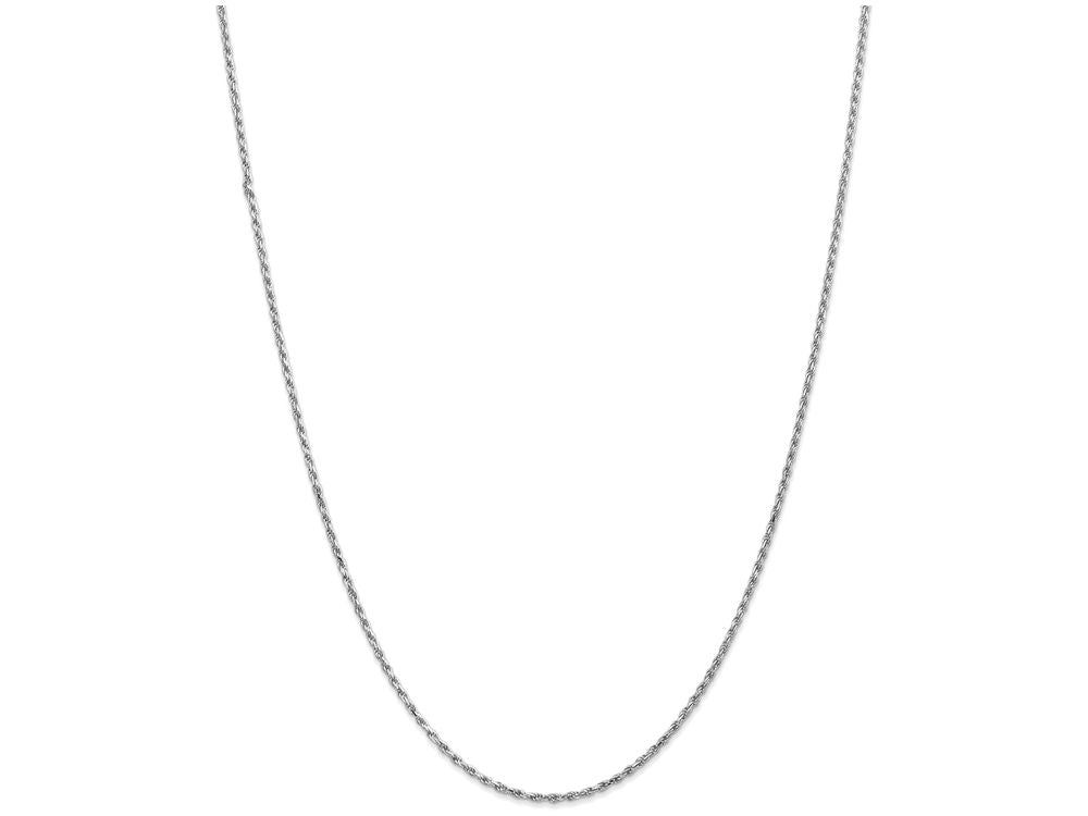 FJC Finejewelers 24 Inch 10k White Gold 1.5mm Machine Made bright-cut Rope Chain Necklace