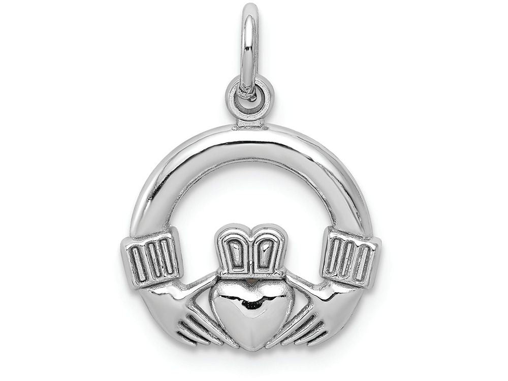 FJC Finejewelers 10k White Gold Claddagh Charm