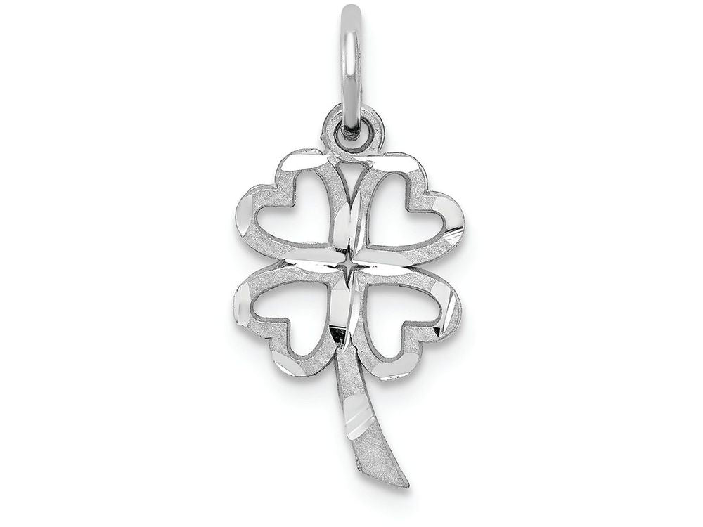 FJC Finejewelers 10k White Gold Solid Open 4-leaf Clover Charm