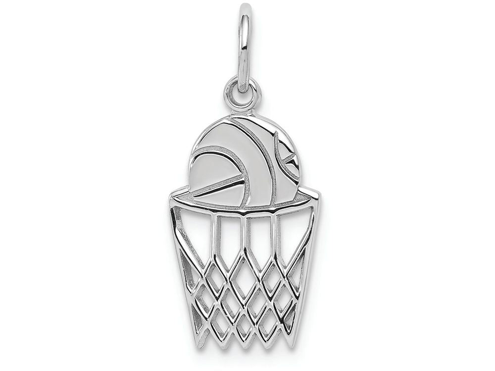 FJC Finejewelers 10k White Gold Basketball Net Charm
