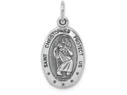 FJC Finejewelers 10k White Gold Saint Christopher Medal Charm