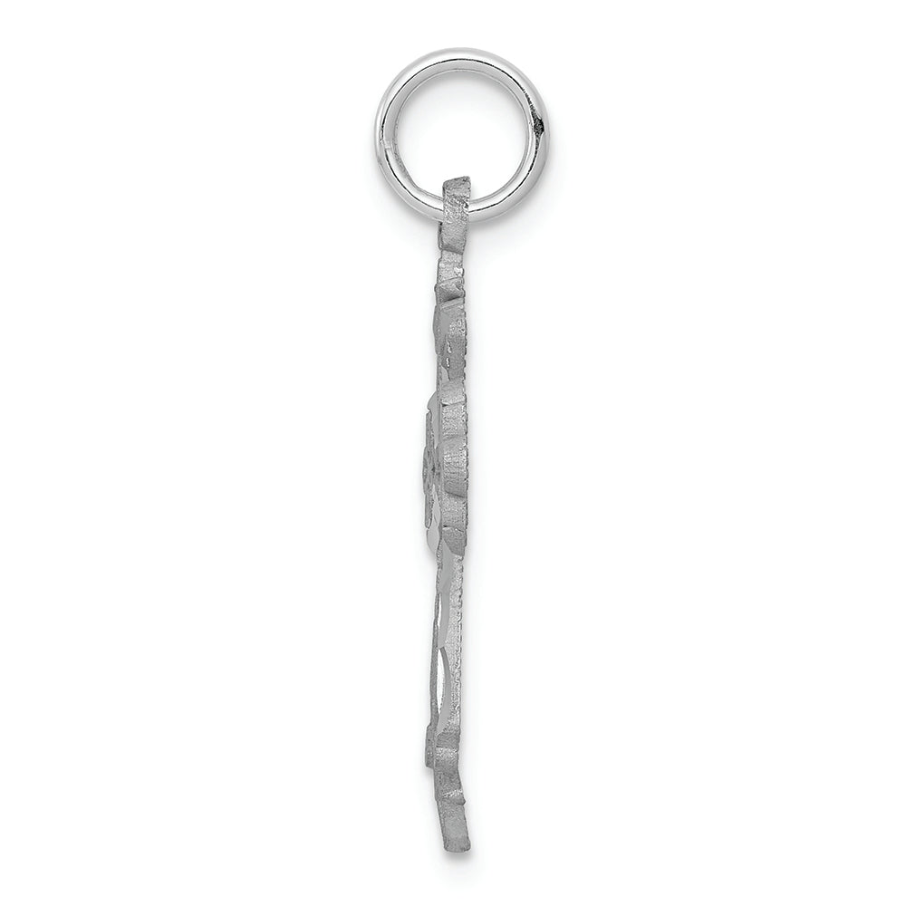 FJC Finejewelers 10k White Gold Bright Cut Cross Charm