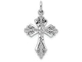 FJC Finejewelers 10k White Gold Bright Cut Cross Charm